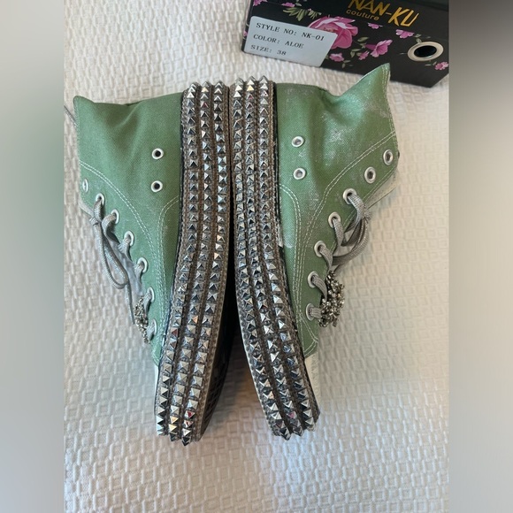 NEW Nan-Ku Couture Free People Cruise Studded Aloe High Top Sneaker - Picture 8 of 14